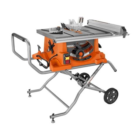 Ridgid Zrr4513 15 Amp 10 In Portable Table Saw With Mobile Stand