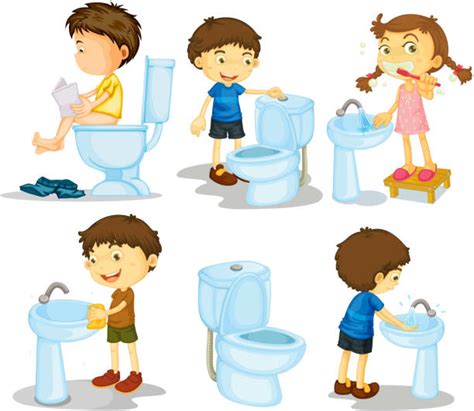 Flushing Toilet Illustrations Royalty Free Vector