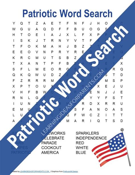 Patriotic Word Search Free Printable Learning Ideas For Parents