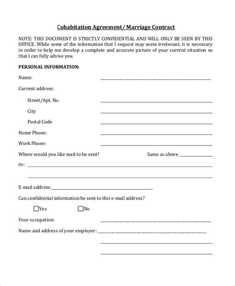 Cohabitating couples in alberta have the option of creating a cohabitation agreement that can provide valuable guidance and protection in the event that the relationship ends. FREE 8+ Sample Cohabitation Agreement Templates in PDF ...