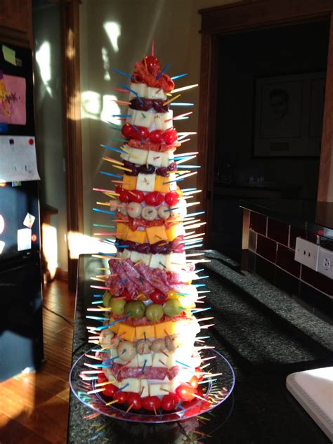 Alternately thread fruit onto wooden skewers. Cats On The Homestead: Appetizer Tree
