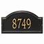 Arch Address Plaque Black With Gold Numbers