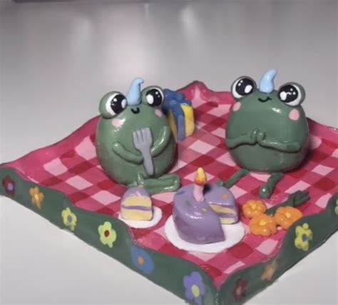 Frog Clay Picnic Diy Clay Crafts Clay Crafts Air Dry Clay Projects