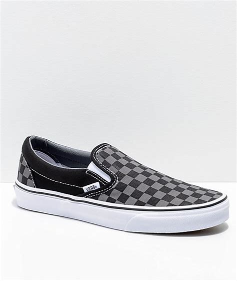 From the board room to your friend's wedding, you'll find these shoes can take. Vans Slip-On Black & Pewter Checkered Skate Shoes | Zumiez