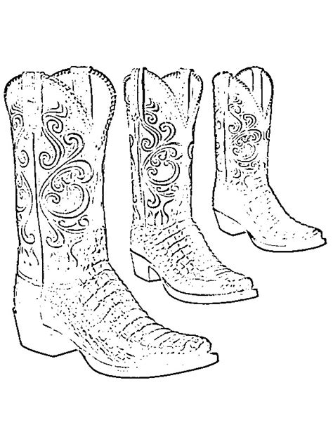 Kleurplaat Cowboylaarzen Leukekleurplaten.nl