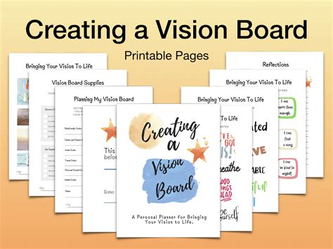 Creating A Vision Board Digital Printable Download Think In