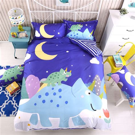 Shop great quality kids' comforter sets that meet the approval of even the pickiest girls and boys. Blue Dinosaur Comforter Set Twin Queen Size SJL | EBeddingSets