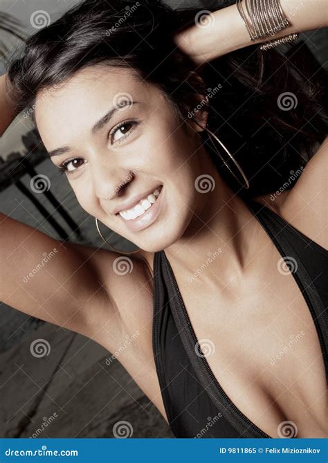 Image Of A Woman With Her Arms Above Her Head Royalty Free Stock Photo