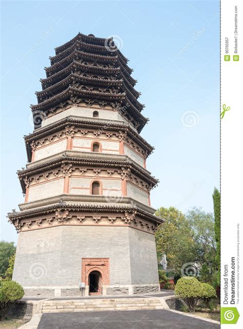 Lingxiao Pagoda At Tianning Temple A Famous Historic Site In Zhengding
