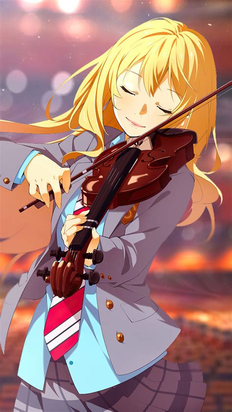 640x1136 Shigatsu Wa Kimi No Uso Playing Violin Iphone 55c5sse Ipod