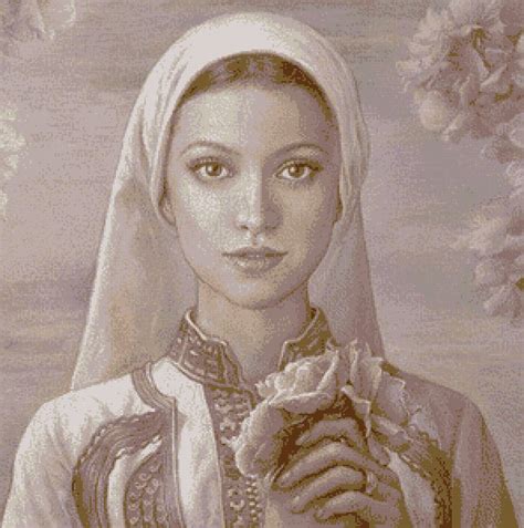 Схема вышивки Девушка с букетом Вышивка крестом