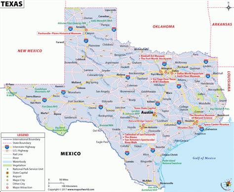 Large Detailed Map Of Texas With Cities And Towns Map Of Texas Major