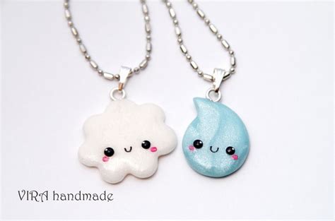 Cute Best Friend Jewelry Kawaii Cloud And Rain Drop Best Friends