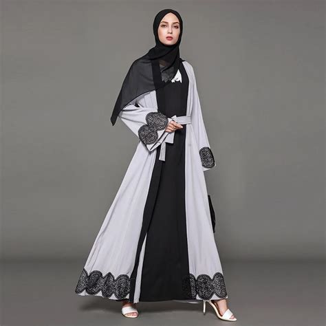 muslim women lace abaya dubai maxi dress kaftan kimono long robe gowns sashes ramadan arab