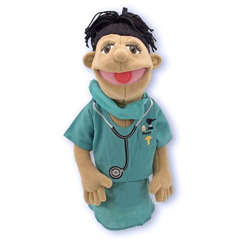 Melissa And Doug Surgeon Puppet With Doctor Scrubs And Detachable Wooden