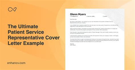 Real Patient Service Representative Cover Letter Example For 2023