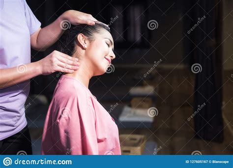 Neck Thai Massage To Asian Woman Stock Image Image Of Healthy Lady