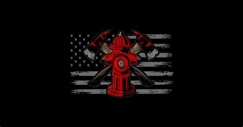 Firefighter American Flag Axe Firefighter American Flag Posters And