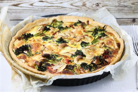 Quiche Met Broccoli Paprika En Cashewnoten Deb S Bakery Kitchen