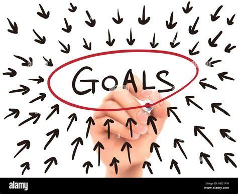 Goals Concept Drawn By 3d Hand Over White Background Stock Vector Image