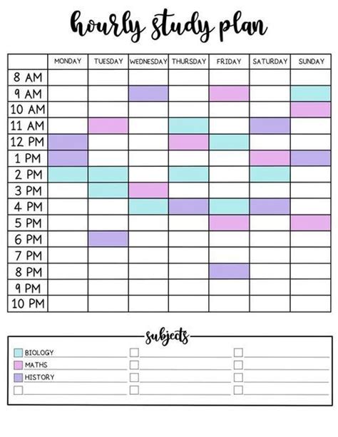 9 Revision Timetable Templates That Are Pretty And Practical Study
