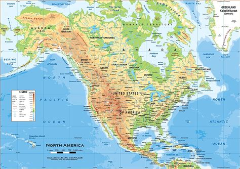 Map Of North America Physical Features