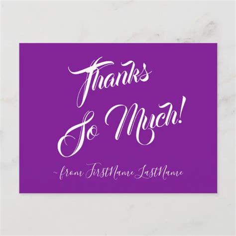 Classy And Luxurious Thanks So Much Postcard Zazzle