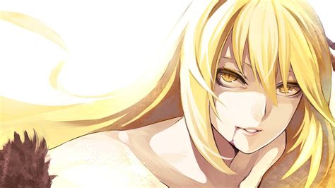 Fond d écran illustration blond cheveux longs Série Monogatari