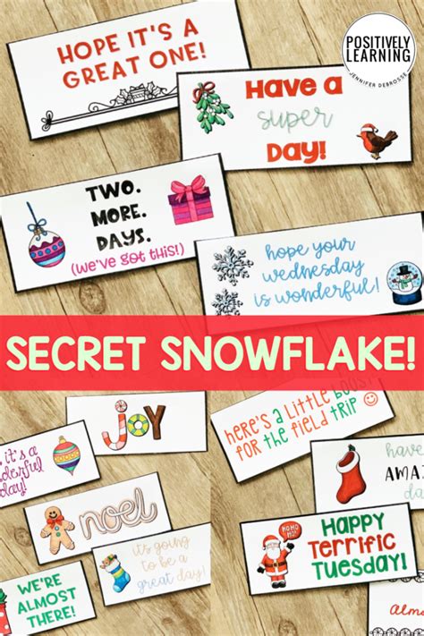 Secret Snowflake Notes Positively Learning