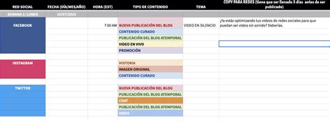 Calendario De Contenido Para Redes Sociales AZE