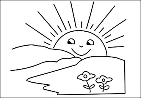 Sunrise Coloring Pages Template Sketch Coloring Page