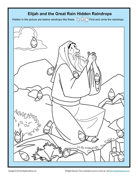Elijah Prays For Rain Coloring Page Learning How To Read