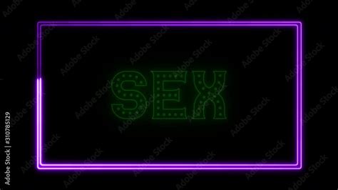 Sex Sensual Neon Sign Fluorescent Light Glowing On Banner Background Text Sex By Neon Lights
