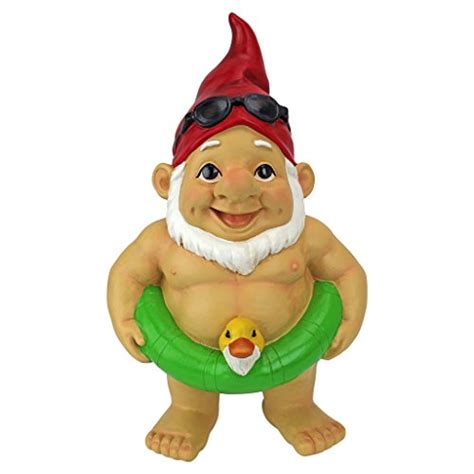 Garden Gnome Statue Pool Party Pete Naked Gnome Outdoor Garden