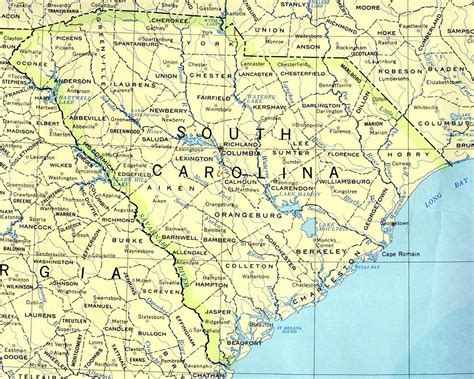 Mapa Del Estado De Carolina Del Sur Estados Unidos