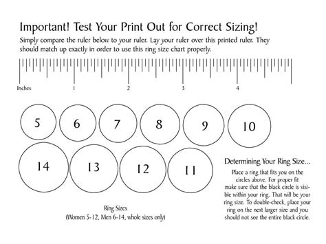 Ring Sizing Template Williamson