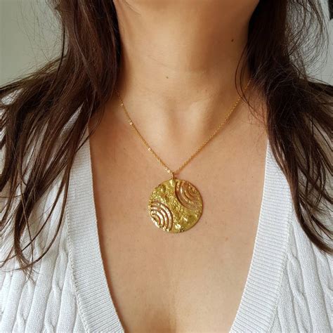 Hammered Gold Medallion Necklace By Misskukie Notonthehighstreet Com