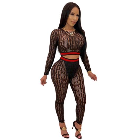Misstyle Two Piece Suit Bodysuit See Through Rompers Women Jumpsuit