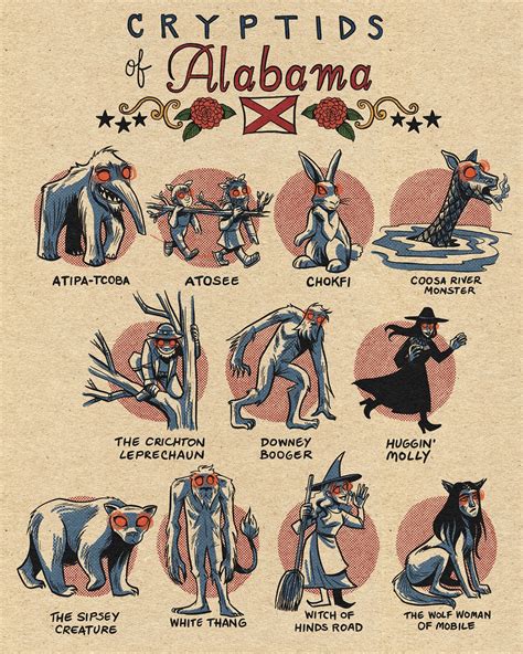 Famous Cryptids Of Alabama 11 X 14 Print Etsy