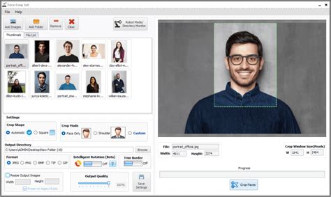Detect And Crop Faces From Photos For Id Cards Face Crop Software