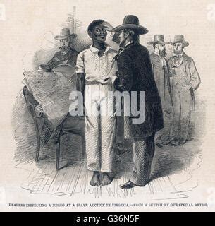 SLAVE AUCTION In Virginia About 1861 Stock Photo Alamy