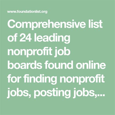 List Of 24 Nonprofit Job Boards For Finding And Searching Nonprofit Jobs