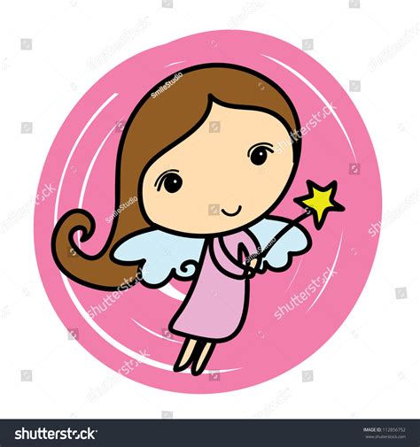 Cute Angel Cartoon Vector Illustration Stock Vector 112856752 Shutterstock