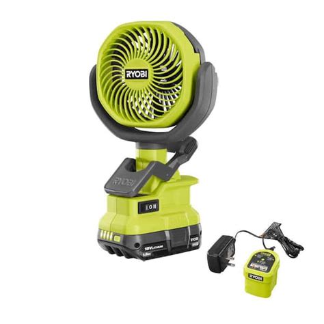 Ryobi One 18v Cordless 4 In Clamp Fan Kit With 15 Ah Battery And