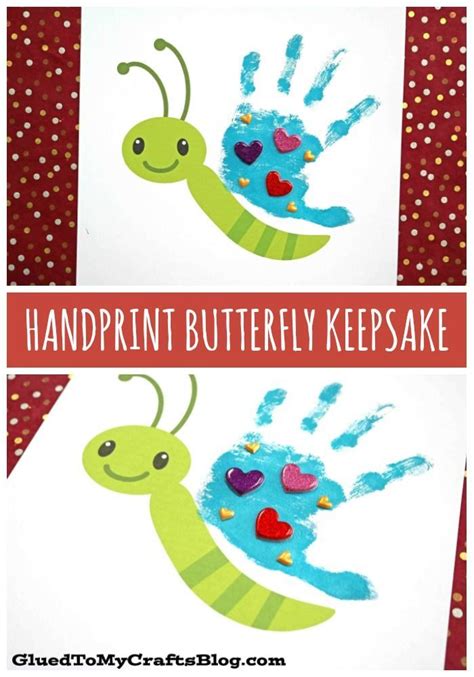 Handprint Butterfly Keepsake Spring Kid Craft Idea Spring Crafts