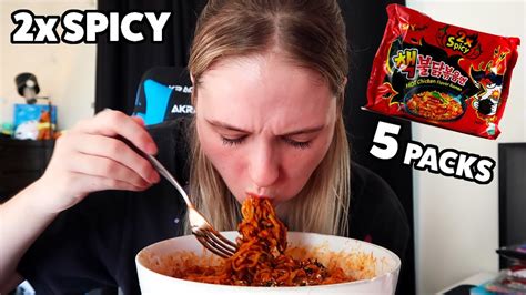 Korean 2x Spicy Fire Noodle Challenge YouTube