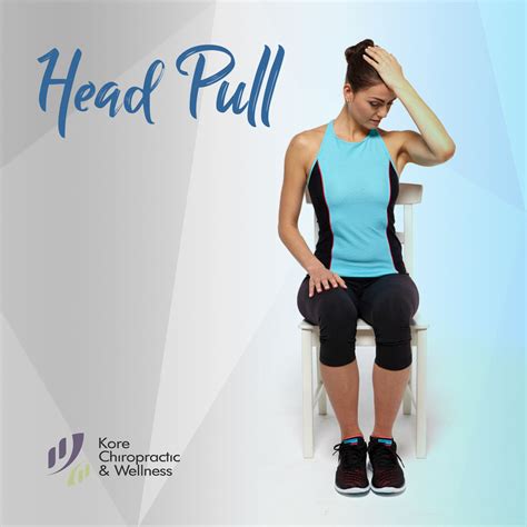 Head Pull 🏃‍♀ While Seated Turn Your Head Slightly To The Left And