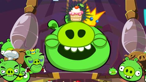Bad Piggies Feeding King Pig Moments With All Cakes Youtube