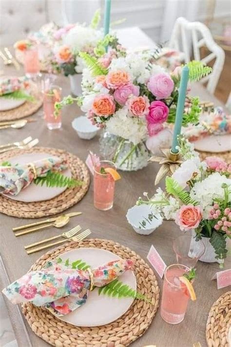 Pin By Karem Jimenez On Mesas Chic Spring Table Settings Spring Easter Decor Table Decorations