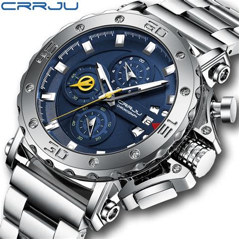 Crrju Men S Watches Luxury Business Waterproof Calendar Chronograph Quartz Watches For Men